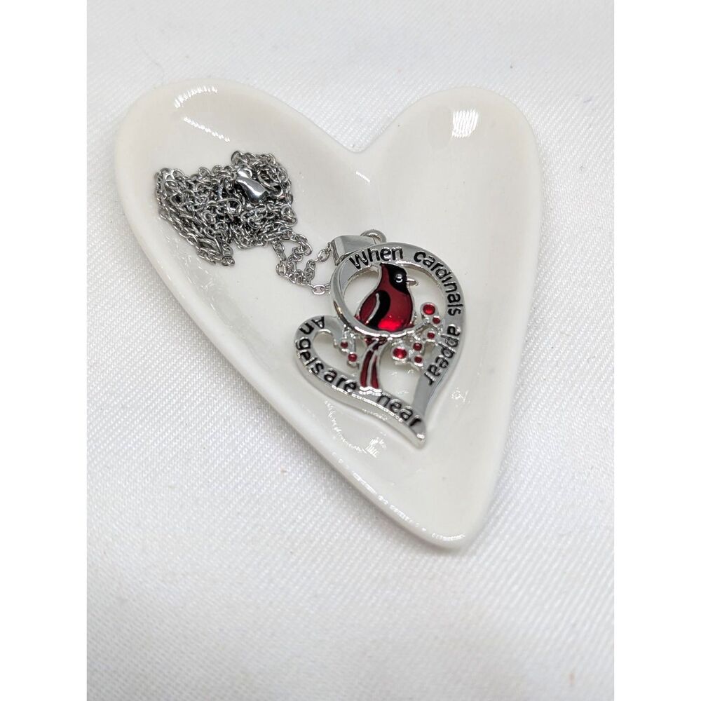 Cardinal Heart Pendant Necklace
